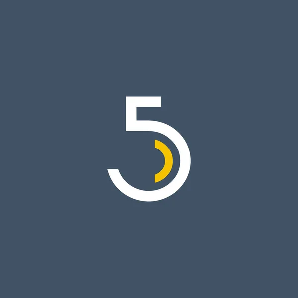 番号 5 のロゴの設計 — ストックベクタ