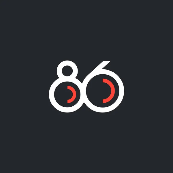 Στρογγυλό αριθμό 86 λογότυπο — Διανυσματικό Αρχείο
