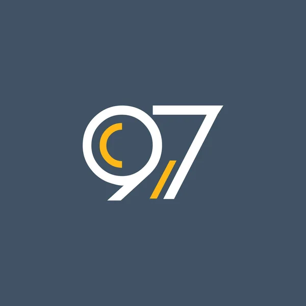 Zaokrouhlit číslo 97 logo — Stockový vektor