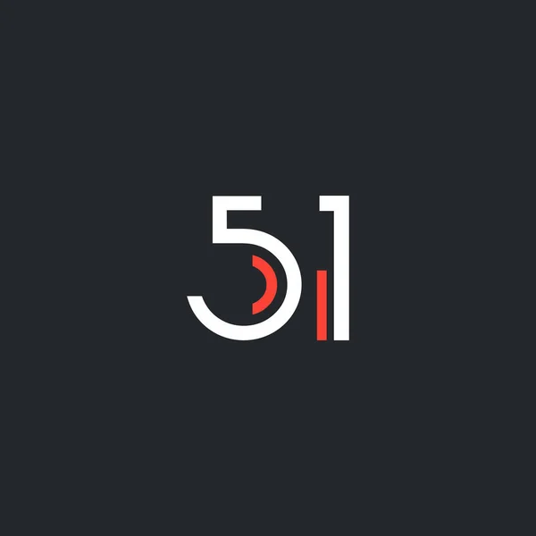 Okrągłe logo numer 51 — Wektor stockowy