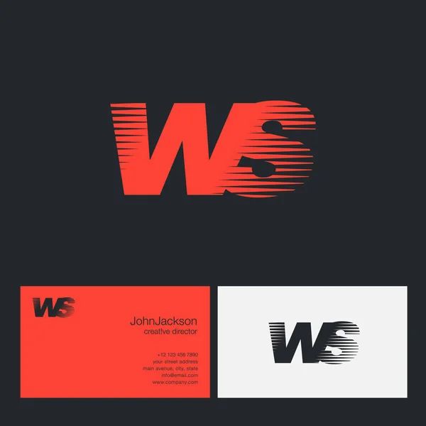 Speed-Logo mit Buchstaben ws — Stockvektor