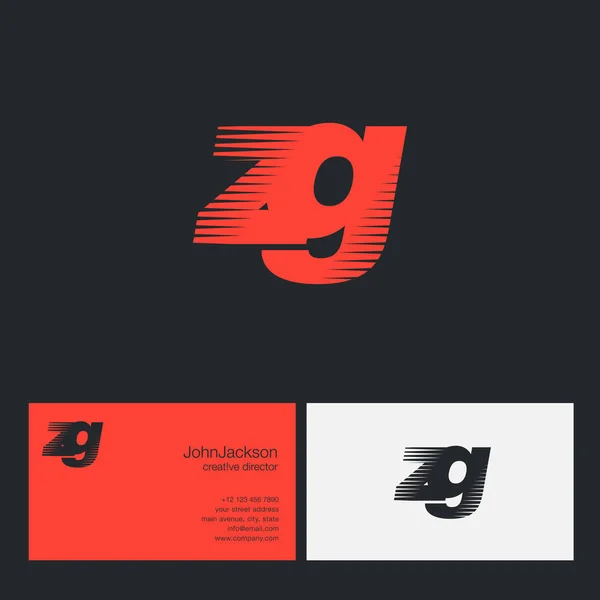 ZG Letras logotipo da empresa — Vetor de Stock