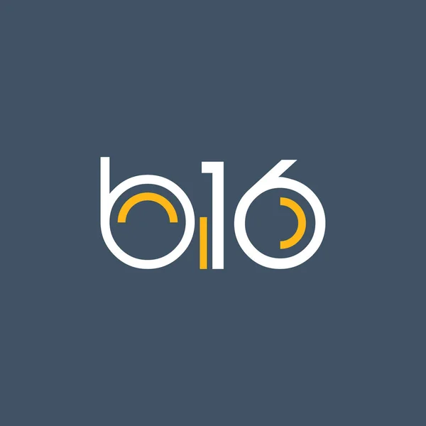 Logo B16 logosu yuvarlak — Stok Vektör