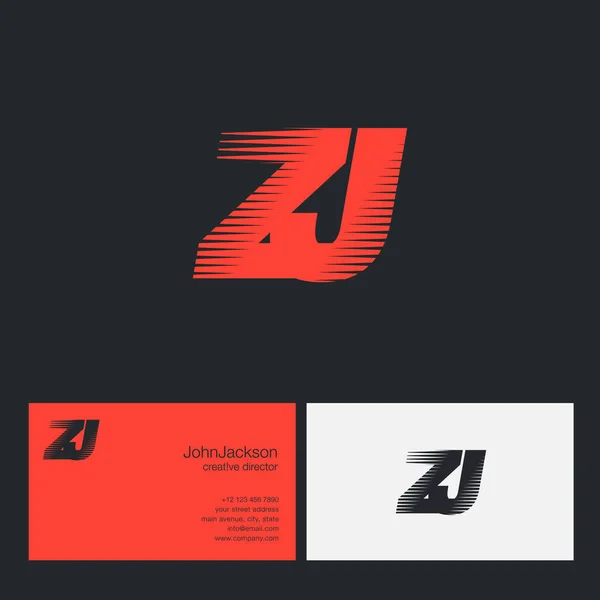 ZJ Letras logotipo da empresa — Vetor de Stock