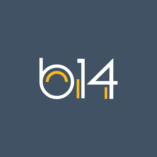 Logo B14 logosu yuvarlak — Stok Vektör