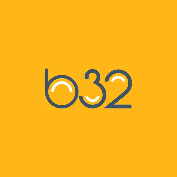 Logo B32 logosu yuvarlak — Stok Vektör