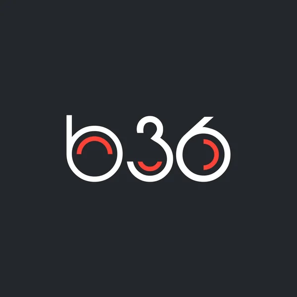 Logo B36 logosu yuvarlak — Stok Vektör