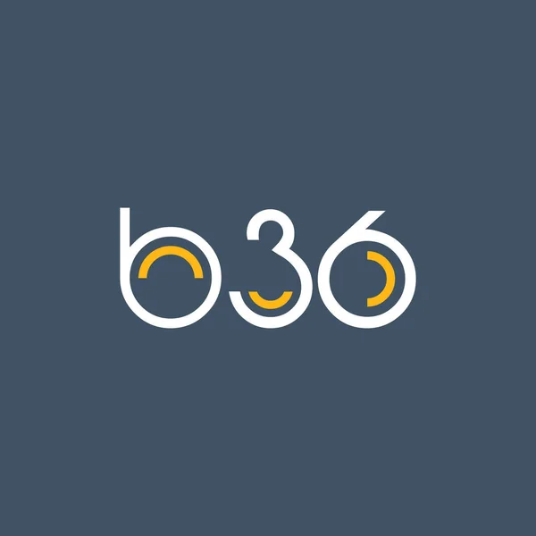 Logo B36 logosu yuvarlak — Stok Vektör