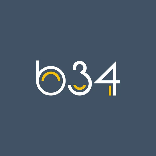 Logo B34 logosu yuvarlak — Stok Vektör