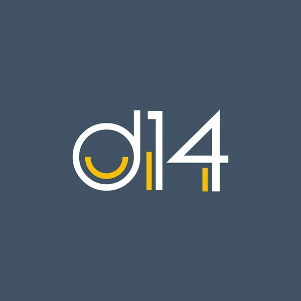 Logo D14 logosu yuvarlak — Stok Vektör