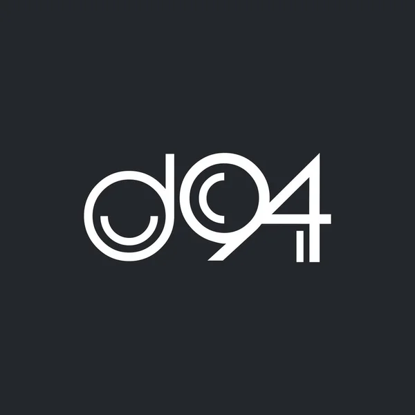 Logo D94 logo yuvarlak — Stok Vektör