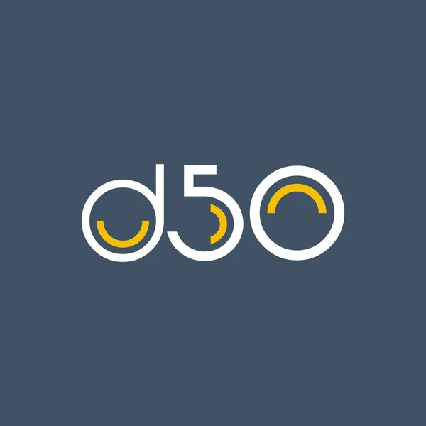 Logo D50 logosu yuvarlak — Stok Vektör