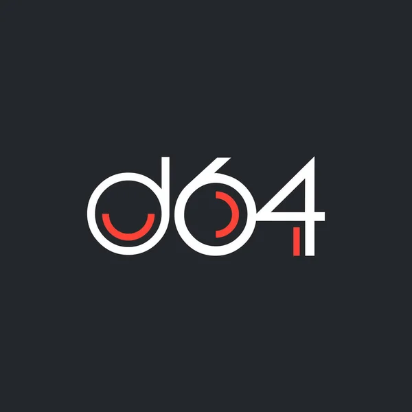 Round logo D64 logo — Stock Vector