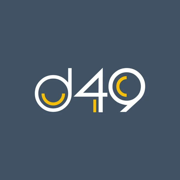 Logo D49 logo yuvarlak — Stok Vektör