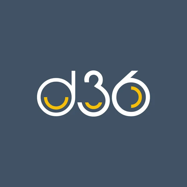 Logo D36 logo yuvarlak — Stok Vektör