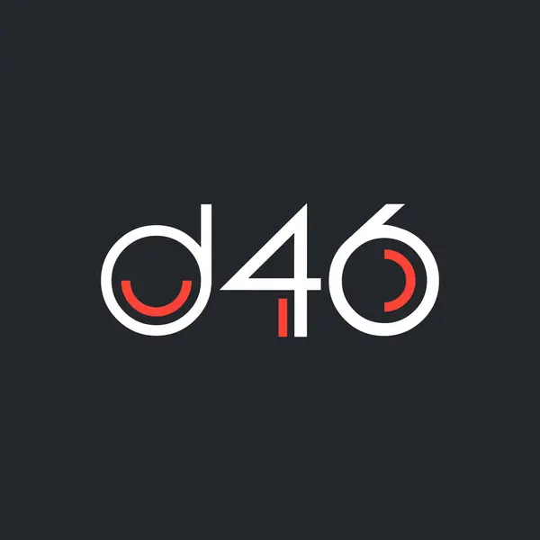 Round logo D46 logo — Stock Vector