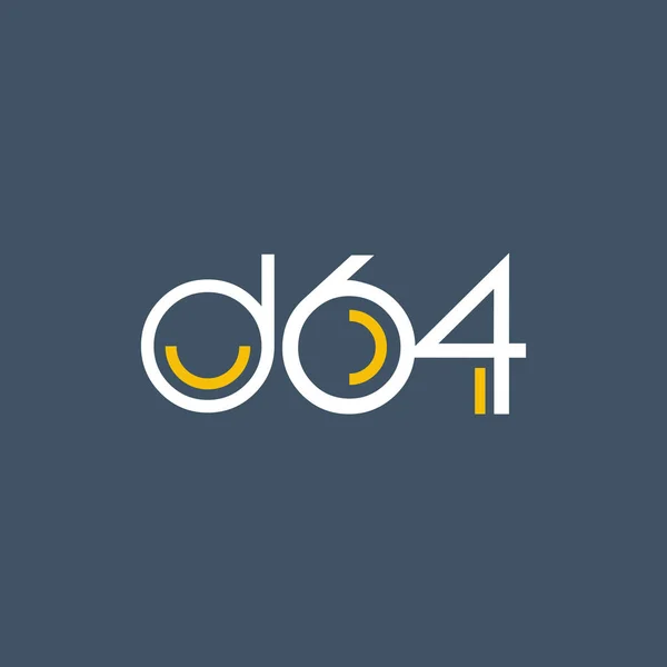 Logo D64 logosu yuvarlak — Stok Vektör
