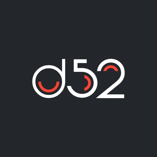 Logo D52 logosu yuvarlak — Stok Vektör