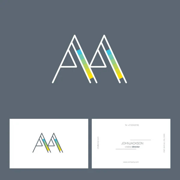 Línea letras conjuntas logo AA — Vector de stock