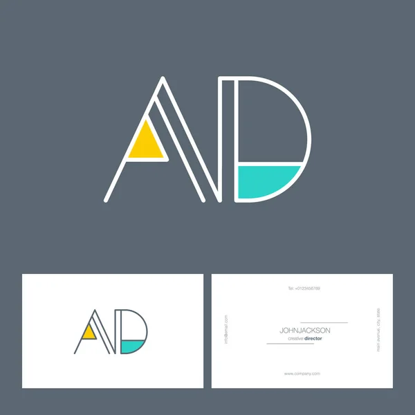 Logotipo do Ad conectados letras — Vetores de Stock 