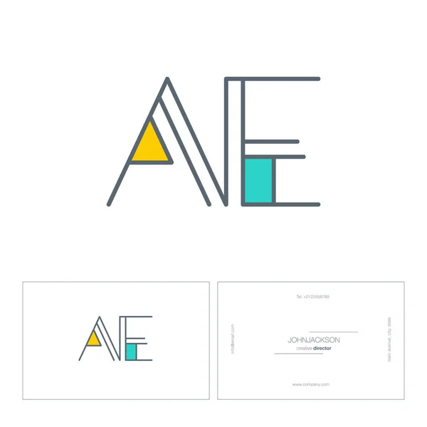 Linie gemeinsame Buchstaben Logo ae — Stockvektor