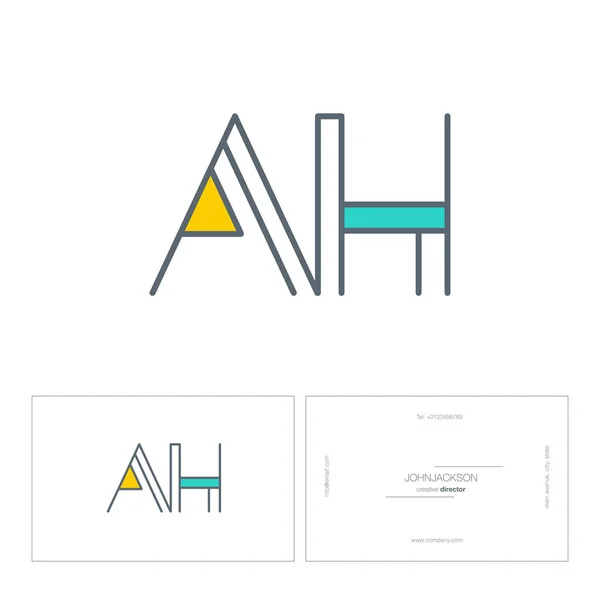 Ligne lettres communes logo AH — Image vectorielle