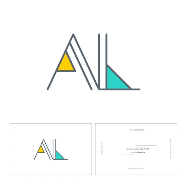 Linii litery wspólnego logo Al — Wektor stockowy