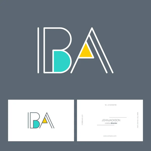 Лінія спільних літер логотип BA — стоковий вектор
