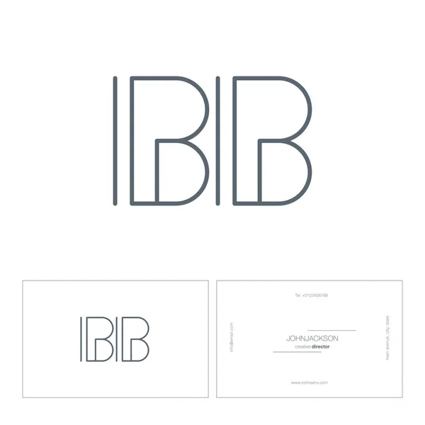 Satır ortak harf logo Bb — Stok Vektör