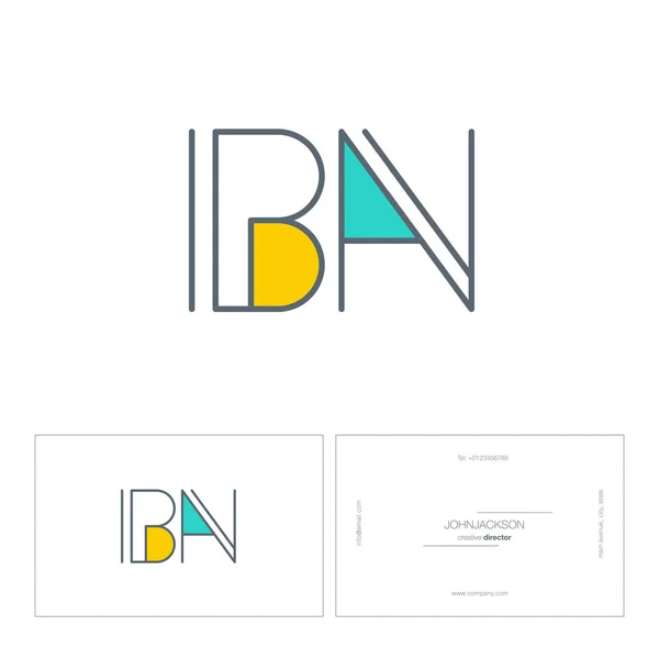 Лінійний логотип спільних літер BN — стоковий вектор