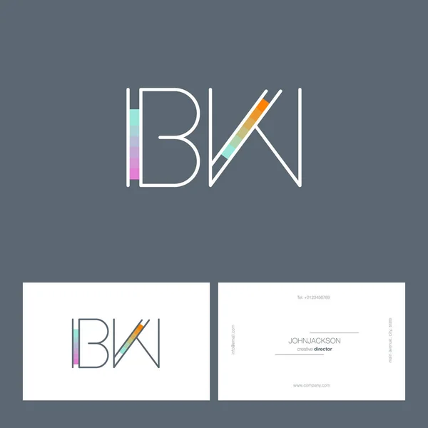 Satır ortak harf logo Bw — Stok Vektör