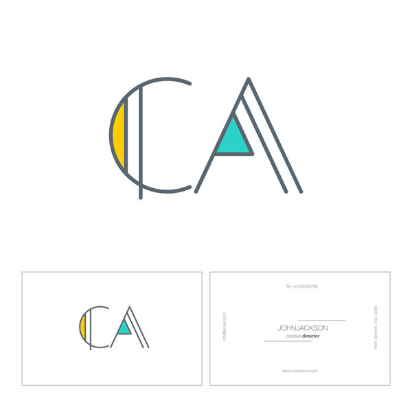 line joint letters logo CA