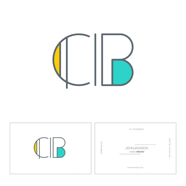 线联合字母徽标 Cb — 图库矢量图片