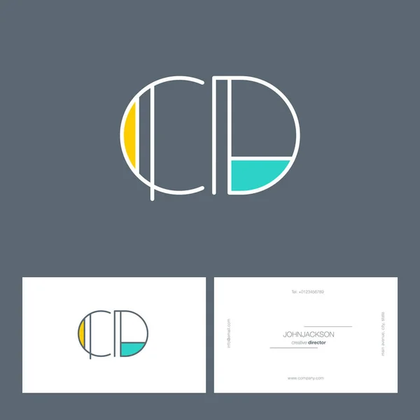 Line joint letters logo CD — Stock Vector
