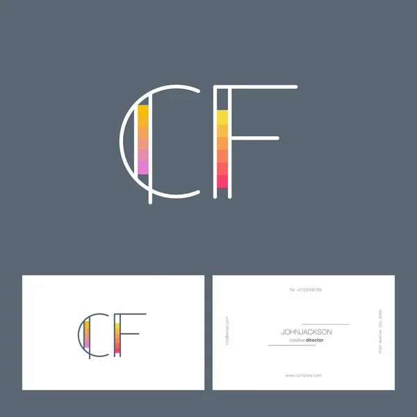 Ligne lettres conjointes logo CF — Image vectorielle