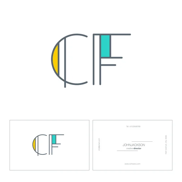 Ligne lettres conjointes logo CF — Image vectorielle
