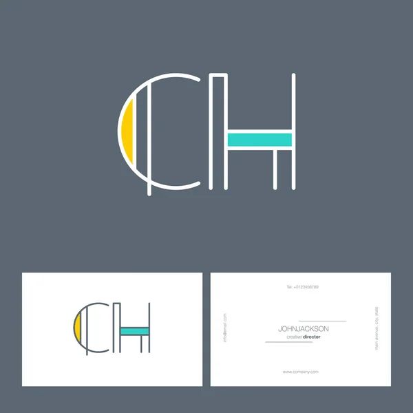 Ligne lettres communes logo CH — Image vectorielle