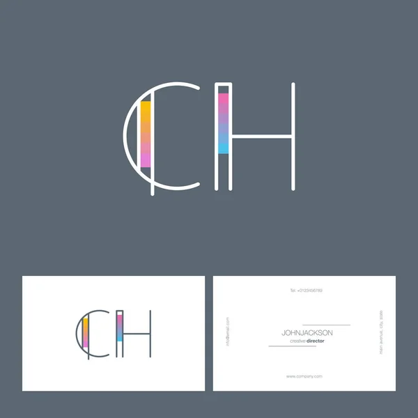 Ligne lettres communes logo CH — Image vectorielle