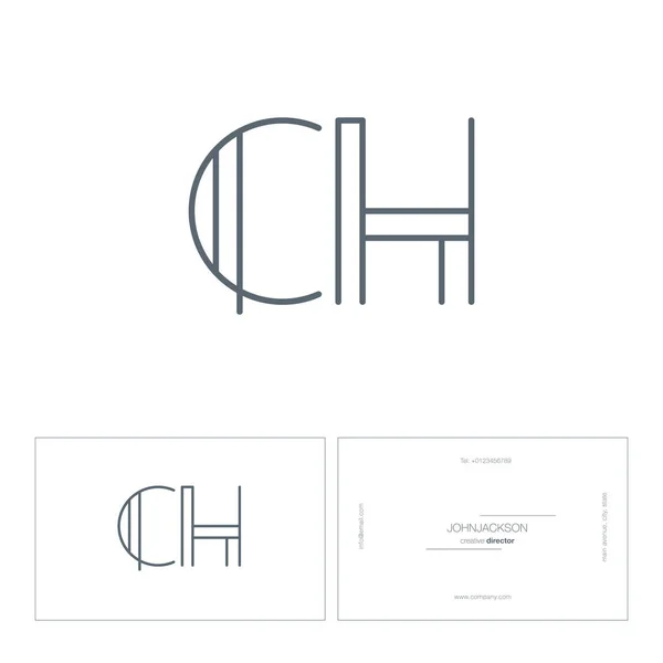 Ligne lettres communes logo CH — Image vectorielle