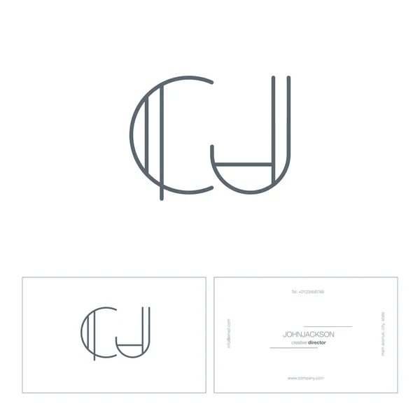 Ligne lettres communes logo CJ — Image vectorielle
