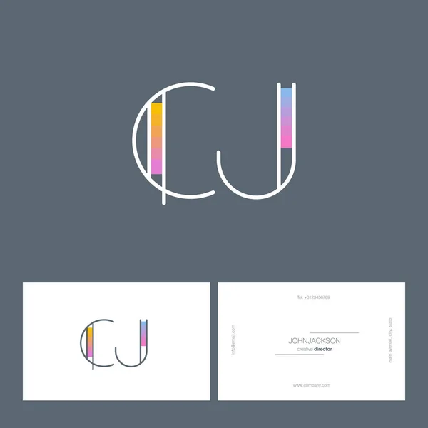 Ligne lettres communes logo CJ — Image vectorielle