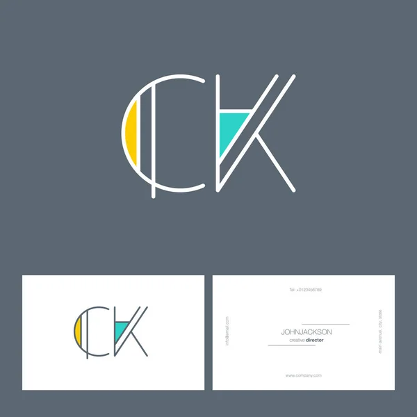 Ligne lettres communes logo CK — Image vectorielle