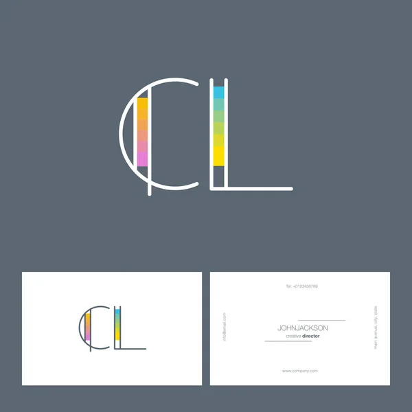 Lettres de ligne logo CL — Image vectorielle