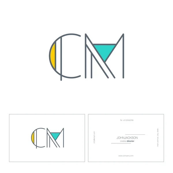 Lignes lettres logo CM — Image vectorielle