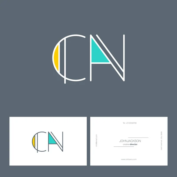 Lignes lettres logo CN — Image vectorielle