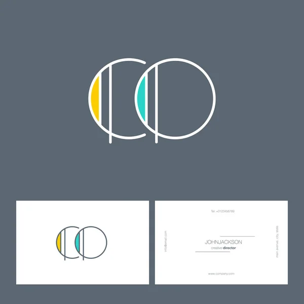 Línea letras logo CO — Archivo Imágenes Vectoriales