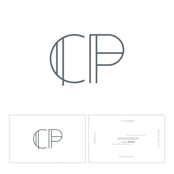 Lignes lettres logo CP — Image vectorielle