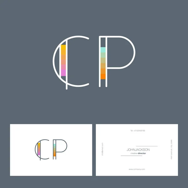 Γραμμή γράμματα λογότυπο Cp — Διανυσματικό Αρχείο