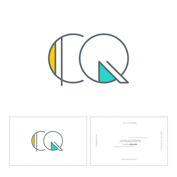Line letters logo CQ — Stock Vector