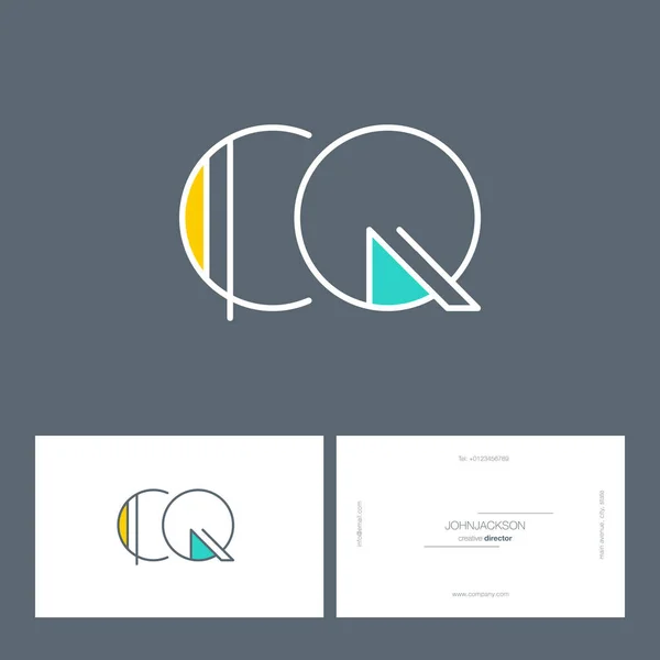Γραμμή γράμματα λογότυπο Cq — Διανυσματικό Αρχείο